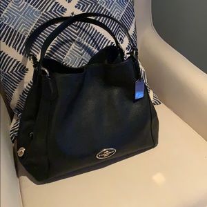 Black leather Coach purse